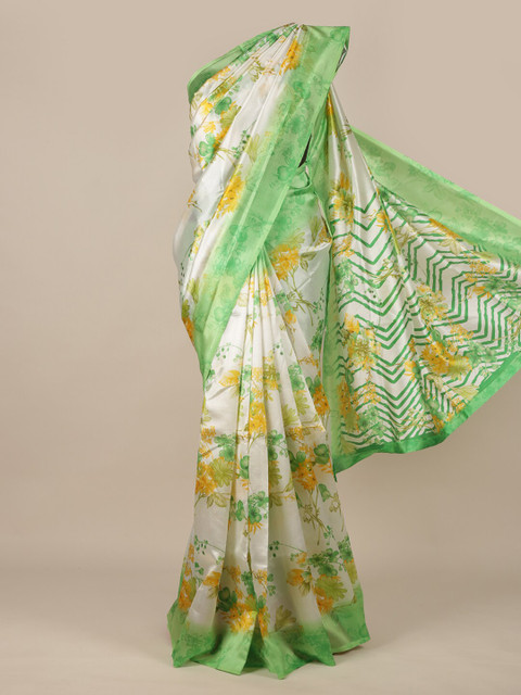 

Pothys Women Off White Printed Cotton Blend Saree