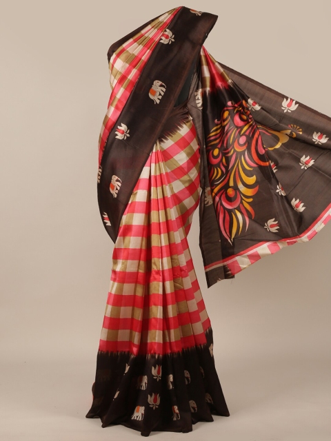 

Pothys Black & Red Checked Saree