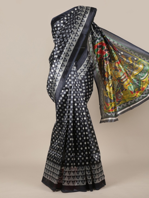 

Pothys Grey & Black Geometric Printed Saree
