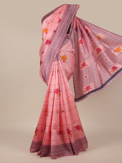 

Pothys Pink & Red Floral Printed Saree