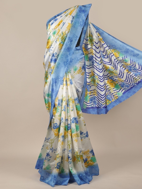 

Pothys Off White & Yellow Floral Saree