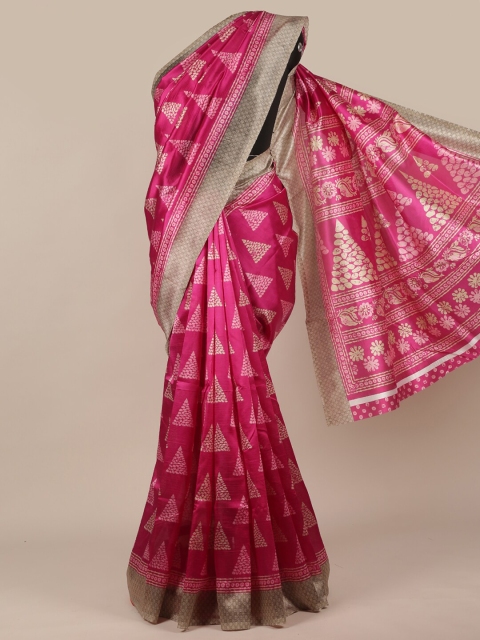 

Pothys Pink & Grey Printed Saree