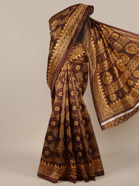 

Pothys Women Brown Printed Cotton Blend Saree