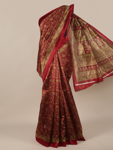 

Pothys Maroon & Brown Floral Saree