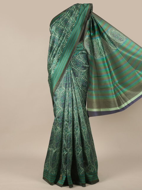 

Pothys Green & Blue Paisley Printed Saree