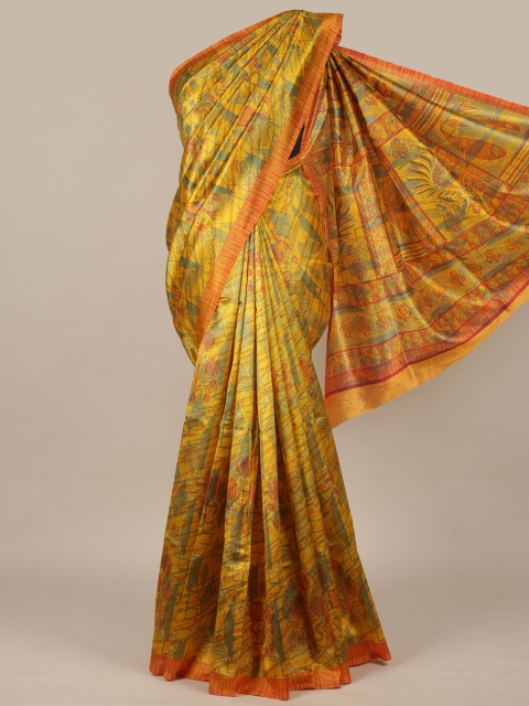 

Pothys Yellow & Red Cotton Blend Saree