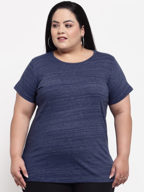 

plusS Women Navy Blue T-shirt