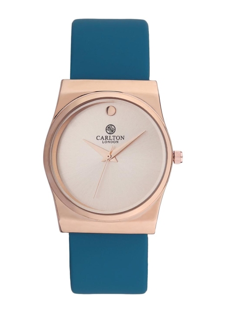 

Carlton London Women Brass Dial & Neon Blue Straps Analogue Watch CL066ROROPU