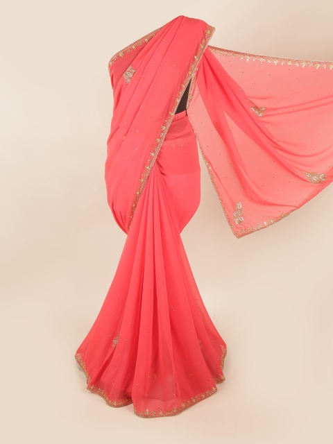 

Pothys Pink & Gold Embellished Saree