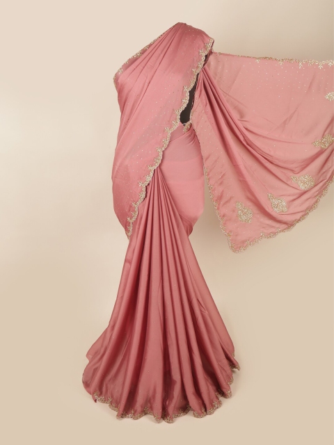 

Pothys Mauve Embroidered Georgette Saree