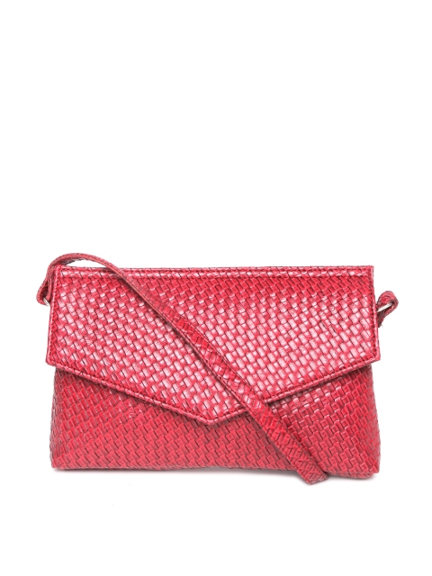

POCKIT Maroon Basketweave Textured Sling Bag