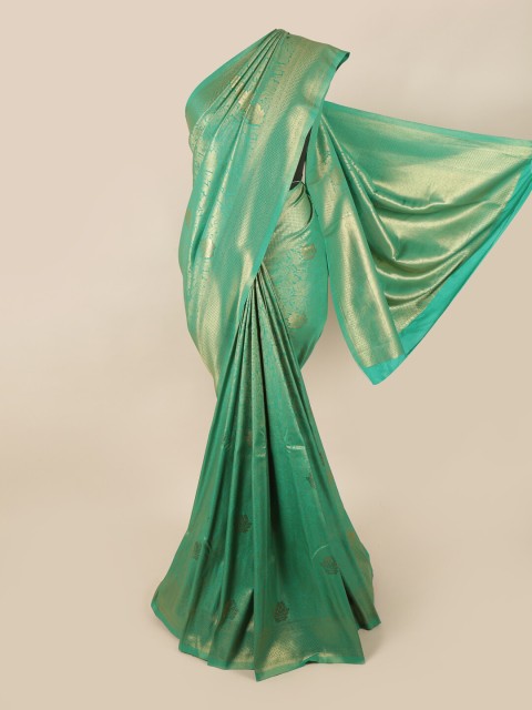 

Pothys Green & Gold Ethnic Motifs Zari Art Silk Banarasi Saree