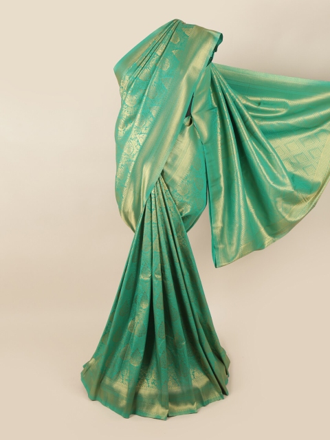 

Pothys Green & Gold Ethnic Motifs Zari Art Silk Banarasi Saree