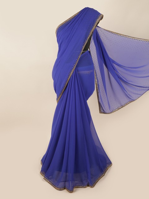 

Pothys Blue & Gold-Coloured Beads and Stones Saree
