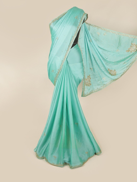

Pothys Blue Embroidered Georgette Saree