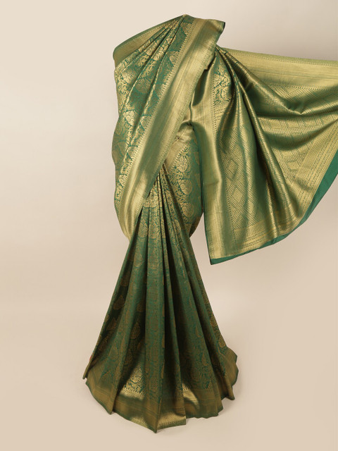

Pothys Women Green Banarasi Silk Saree