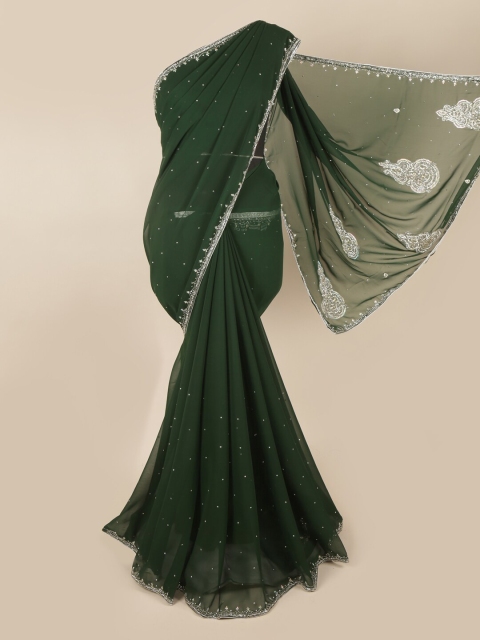 

Pothys Women Green Poly Georgette Saree