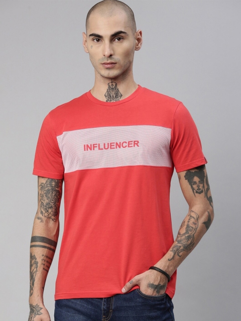 

Breakbounce Men Peach-Coloured Typography Printed T-shirt