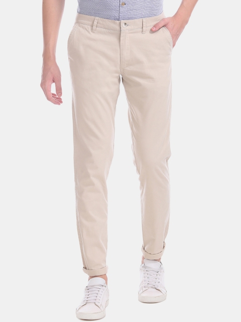 

Ruggers Men Beige Slim Fit Trousers