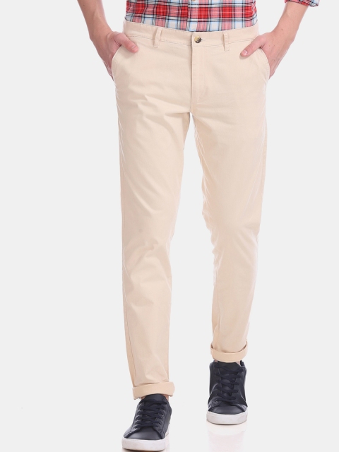 

Ruggers Men Beige Slim Fit Trousers