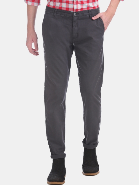 

Ruggers Men Grey Slim Fit Trousers