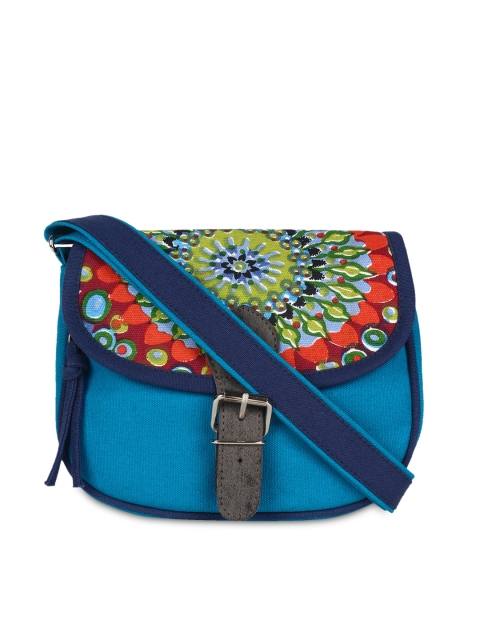 

Anekaant Blue Printed Sling Bag