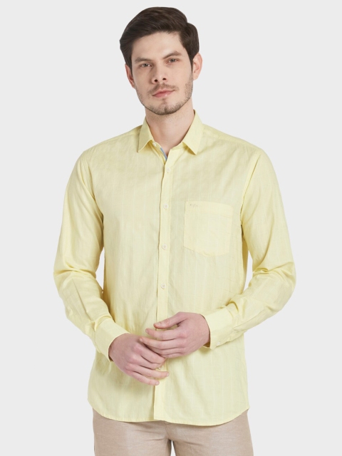 

ColorPlus Men Yellow Tailored Fit Opaque Casual Shirt