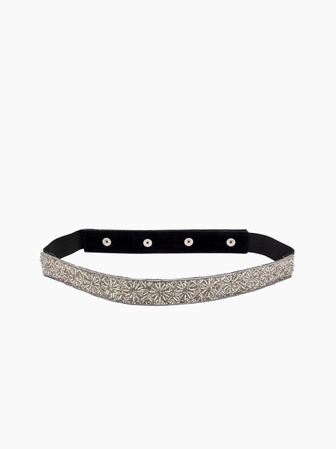 

DEEBACO Women Silver-Toned Embellished PU Belt