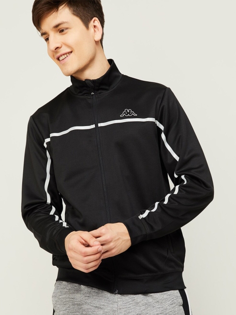 

Kappa Men Black & White Printed Sweatshirt