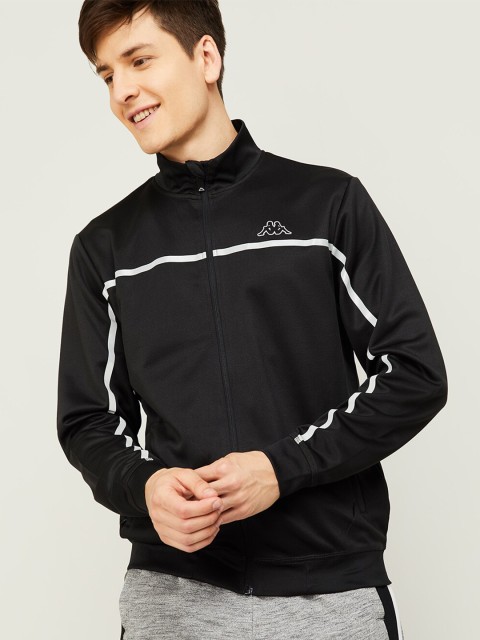 

Kappa Men Black & White Printed Sweatshirt