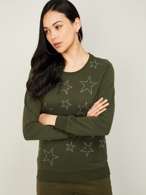 

Fame Forever by Lifestyle Women Olive Green Printed Sweatshirt