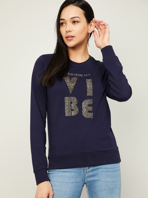 

Ginger by Lifestyle Women Navy Blue Sweatshirt