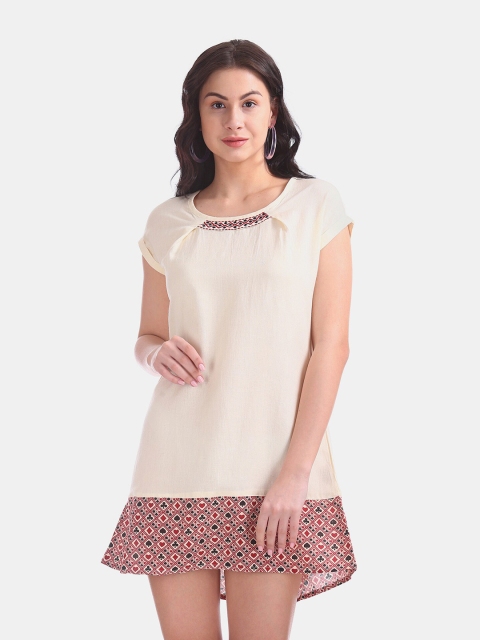 

Bronz White A-Line Mini Dress