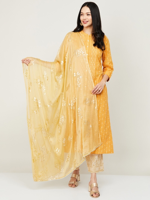 

Melange by Lifestyle Women Beige Floral Printed Dupatta