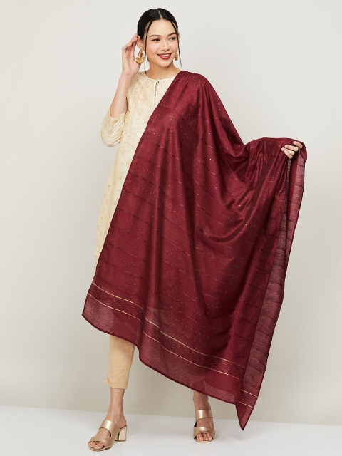 

Melange by Lifestyle Women Maroon Nylon Dupatta