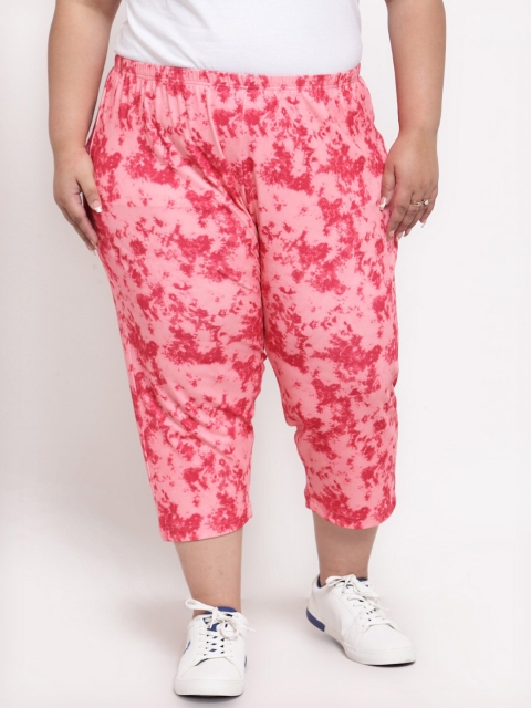 

plusS Women Pink Printed Capris