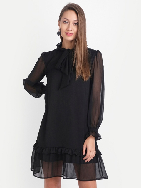 

LY2 Black Chiffon A-Line Dress