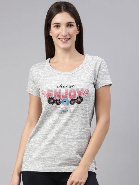 

A3A Women Grey Printed Pure Cotton Lounge T-shirt