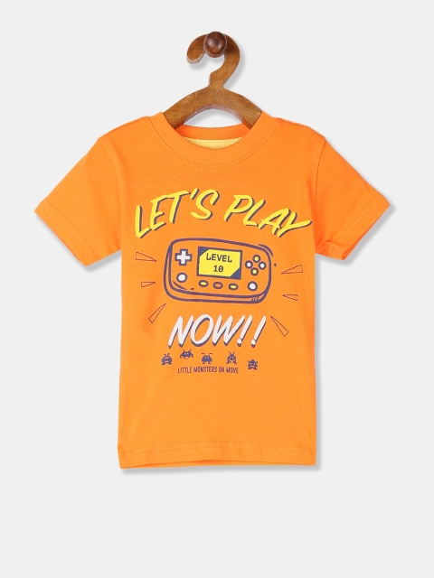 

Cherokee Boys Orange Printed Applique T-shirt
