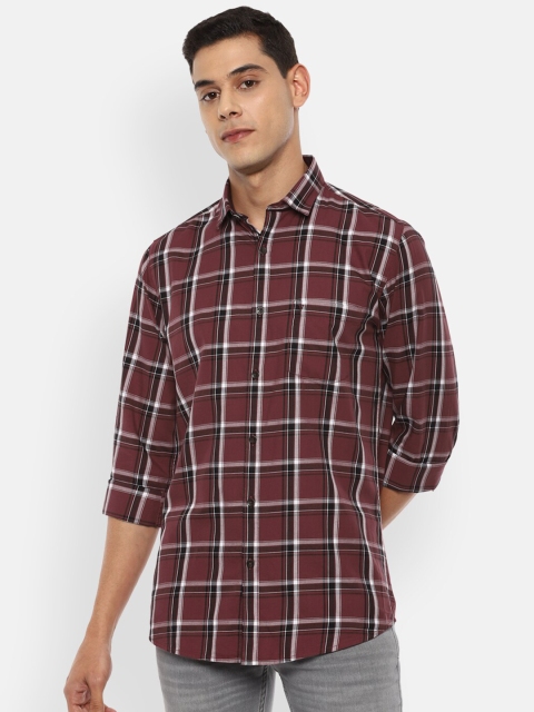 

Van Heusen Sport Men Pure Cotton Maroon Checked Casual Shirt