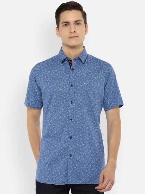 

Van Heusen Sport Men Blue Pure Cotton Slim Fit Floral Printed Casual Shirt