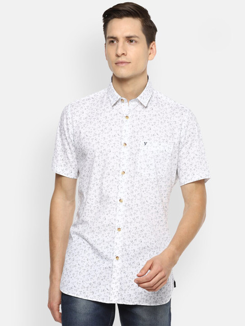 

Van Heusen Sport Men White Pure Cotton Slim Fit Floral Printed Casual Shirt