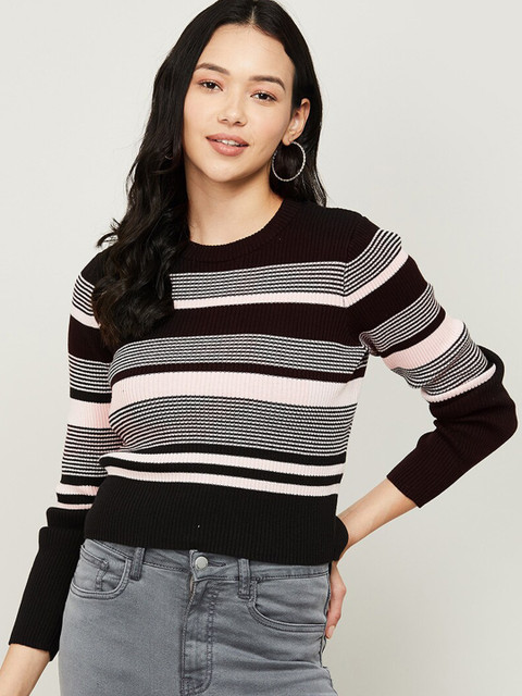 

Ginger by Lifestyle Black & Pink Striped Top