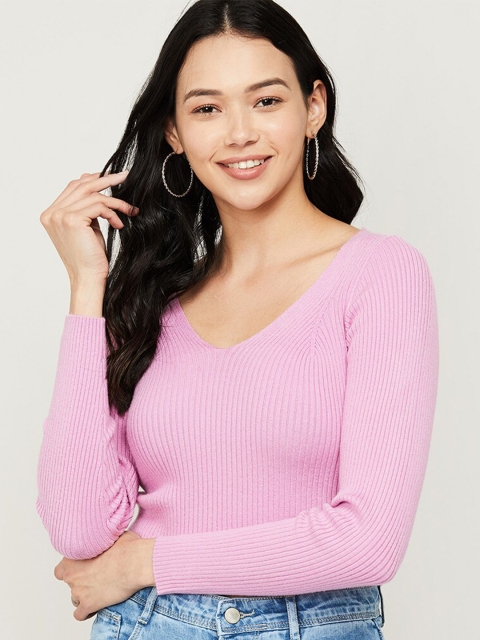 

Ginger by Lifestyle Pink Striped Fitted Top