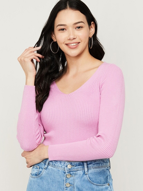 

Ginger by Lifestyle Pink Striped Fitted Top