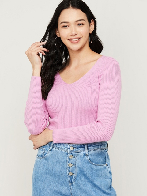 

Ginger by Lifestyle Pink Striped Fitted Top