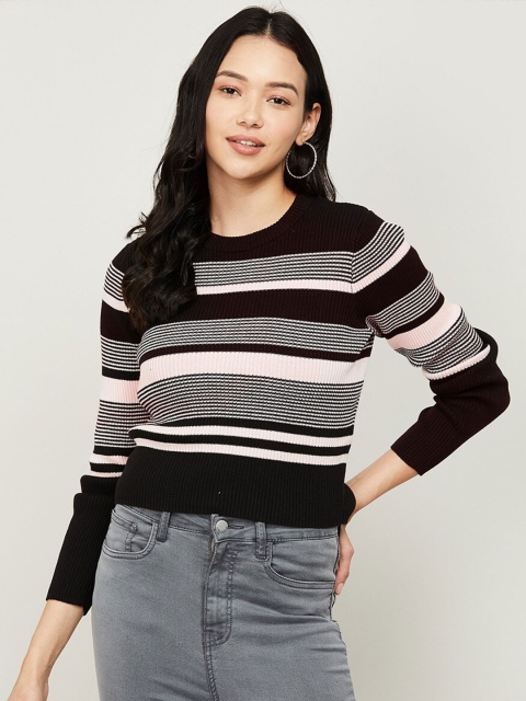 

Ginger by Lifestyle Black & Pink Striped Top