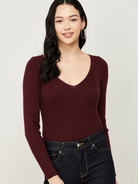 

Ginger by Lifestyle Burgundy Fitted Top