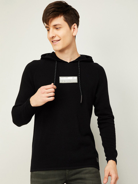

Bossini Men Black Hooded Sweatshirt