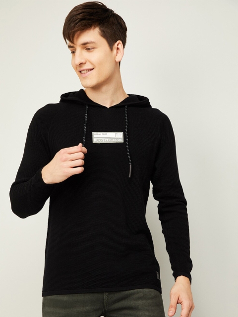 

Bossini Men Black Hooded Sweatshirt